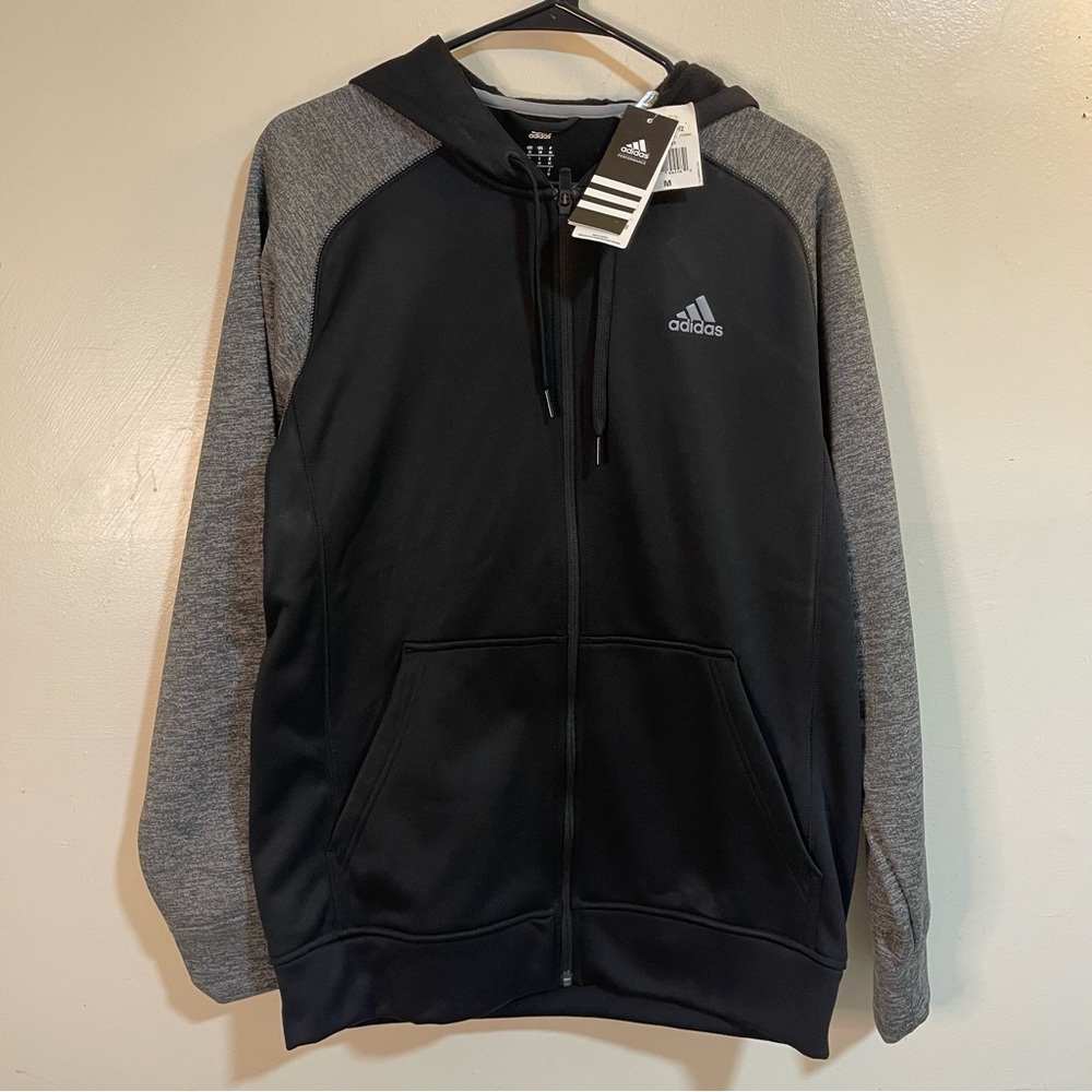 Adidas Men Long Sleeve Hoodie Zip Jacket Climawarm Regular Size M Medium New